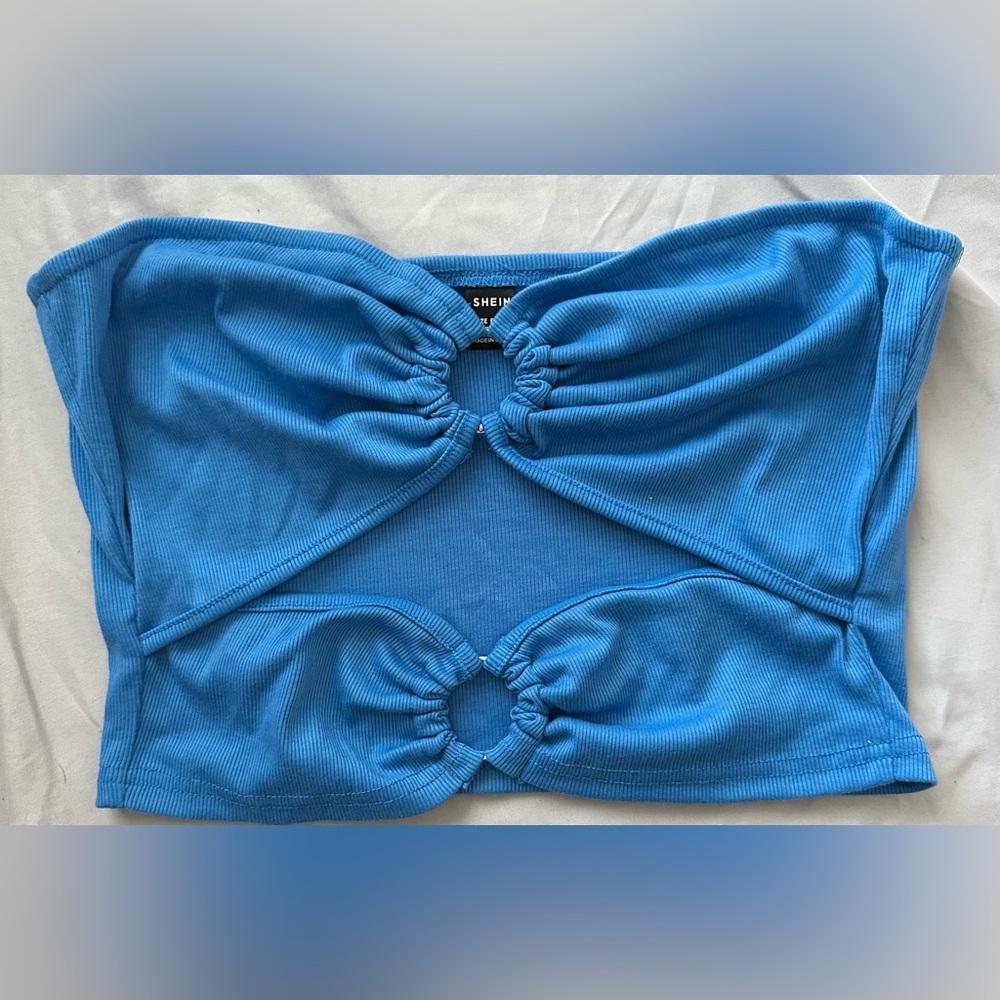 Ribbed Royal Blue Tube Top
